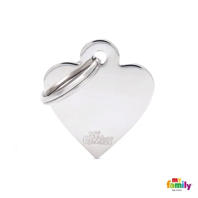MY FAMILY SMALL HEART BASIC CHROMED BRASS SMALL