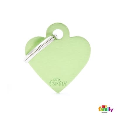MY FAMILY BASIC ALUMINIUM GREEN SMALL HEART