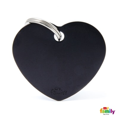 MY FAMILY BASIC ALUMINIUM BLACK BIG HEART