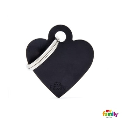 MY FAMILY BASIC ALUMINIUM BLACK SMALL HEART