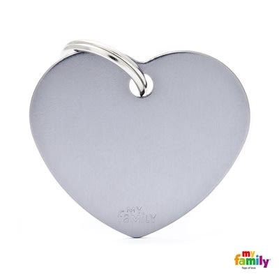 MY FAMILY BASIC ALUMINIUM GREY BIG HEART