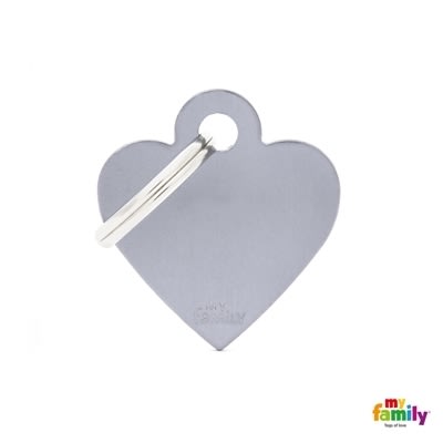 MY FAMILY BASIC ALUMINIUM GREY SMALL HEART