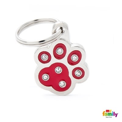 MY FAMILY CHIC RED PAW STRASS SMALL