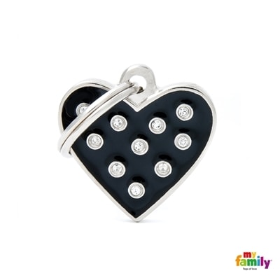 MY FAMILY CHIC BLACK HEART STRASS SMALL