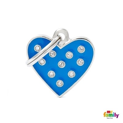 MY FAMILY CHIC BLUE HEART STRASS SMALL