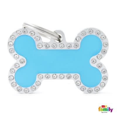 MY FAMILY GLAM BIG LIGHT BLUE BONE STRASS MEDIANO