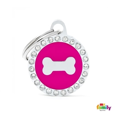 MY FAMILY GLAM BONE FUCHSIA CIRCLE STRASS SMALL1