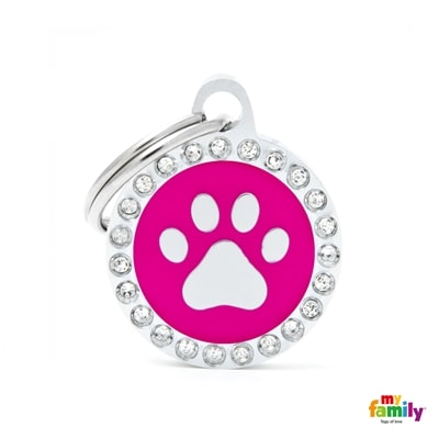 MY FAMILY GLAM PAW FUCHSIA CIRCLE STRASS SMALL