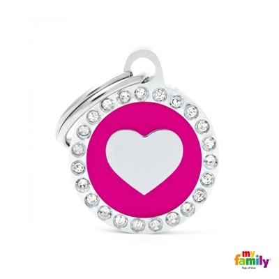 MY FAMILY GLAM FUCSIA CIRCLE HEART SMALL