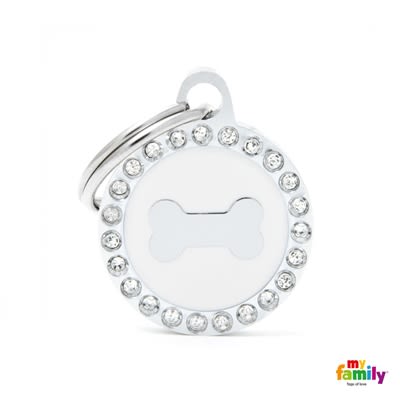 MY FAMILY GLAM BONE WHITE CIRCLE STRASS SMALL