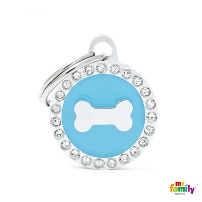 MY FAMILY GLAM BONE BLUE CIRCLE SMALL