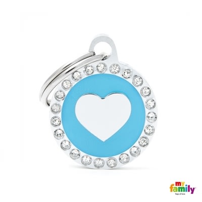 MY FAMILY GLAM HEART BLUE CIRCLE SMALL