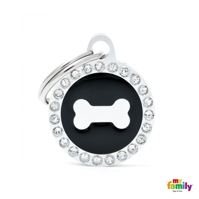 MY FAMILY GLAM BONE BLACK CIRCLE SMALL