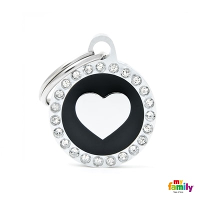 MY FAMILY GLAM HEART BLACK CIRCLE SMALL
