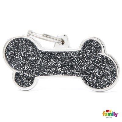 MY FAMILY SHINE BLACK GLITTER XL BONE1