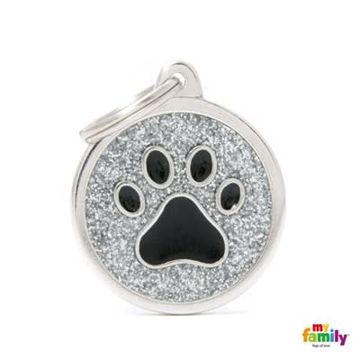 MY FAMILY  SHINE GREY CIRCLE BLACK PAW1