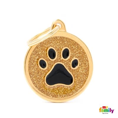 MY FAMILY SHINE GOLD CIRCLE BLACK PAW
