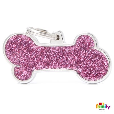 MY FAMILY SHINE PINK GLITTER XL BONE
