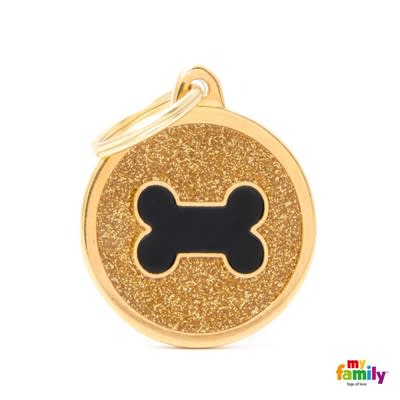 MY FAMILY SHINE  GOLD CIRCLE BLACK BONE