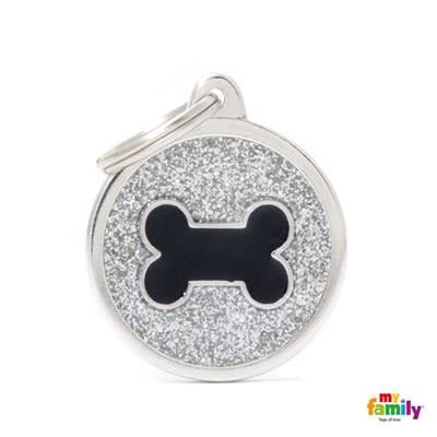 MY FAMILY SHINE GREY CIRCLE BLACK BONE