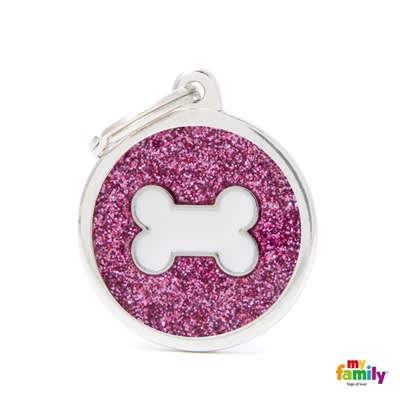 MY FAMILY SHINE PINK CIRCLE WHITE BONE