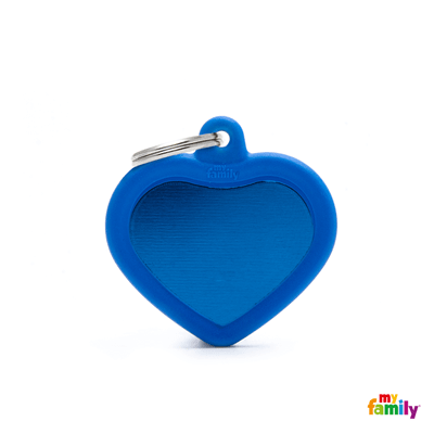 MY FAMILY HUSHTAG CORAZÓN ALUMINIO AZUL GOMA AZUL