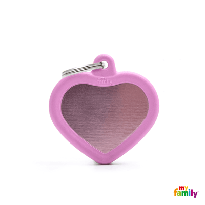 MY FAMILY HUSHTAG CORAZÓN ALUMINIO ROSA GOMA ROSA