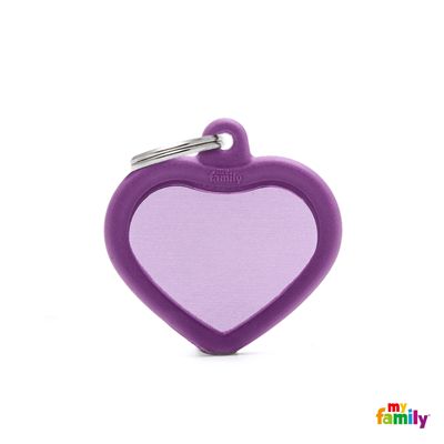 MY FAMILY HUSHTAG CORAZÓN ALUMINIO VIOLETA GOMA VIOLETA 1
