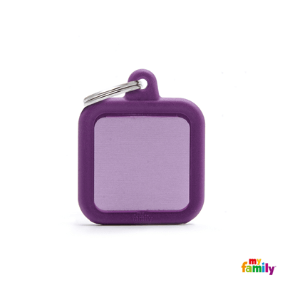 MY FAMILY HUSHTAG CUADRADO ALUMINIO MORADO GOMA MORADA