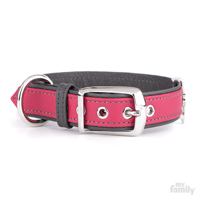 MY FAMILY COLLAR FIRENZE - CUERO - FUCSIA - CIRC. 44/54 CM