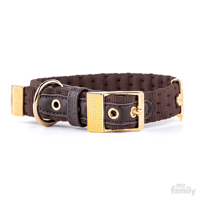 MY FAMILY COLLAR MILANO - NYLON - MARRÓN - CIRC. 37/45 CM