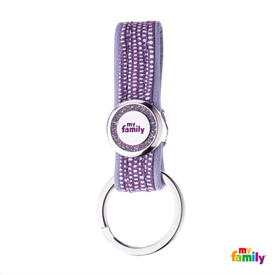 MY FAMILY KEYRING SAINT TROPEZ PURPLE GLITTER1