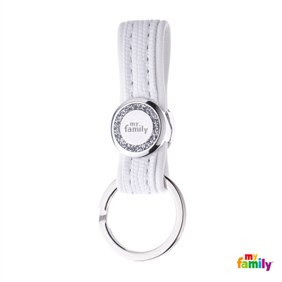 MY FAMILY KEYRING SAINT TROPEZ WHITE GLITTER