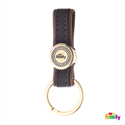 MY FAMILY KEYRING BILBAO BROWN ANTIQUE BRASS
