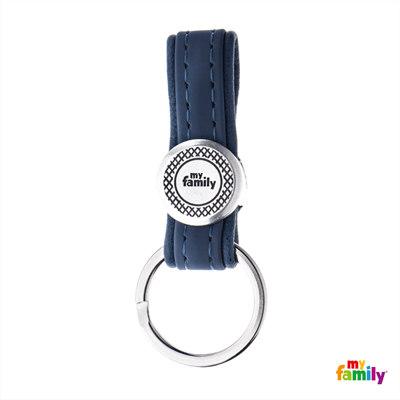 MY FAMILY KEYRING BILBAO BLUE ANTIQUE BRASS