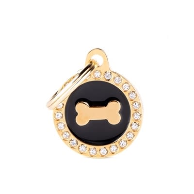 MY FAMILY GLAM GOLD BONE BLACK CIRCLE SMALL