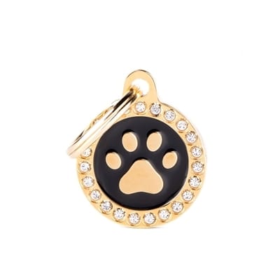 MY FAMILY GLAM GOLD PAW BLACK CIRCLE SMALL