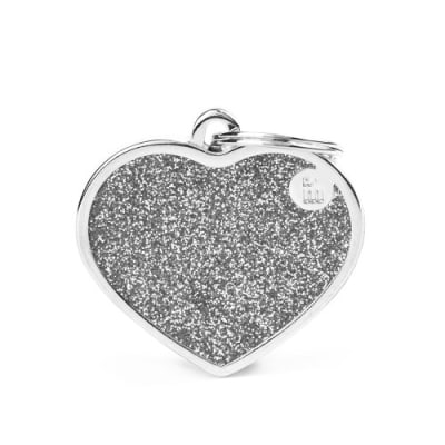 MY FAMILY SHINE BIG HEART GREY GLITTER