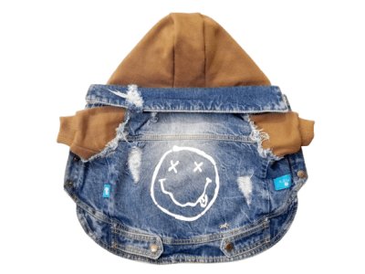 AZUL CASACA JEAN NIRVANA CON CAPUCHA-3XL