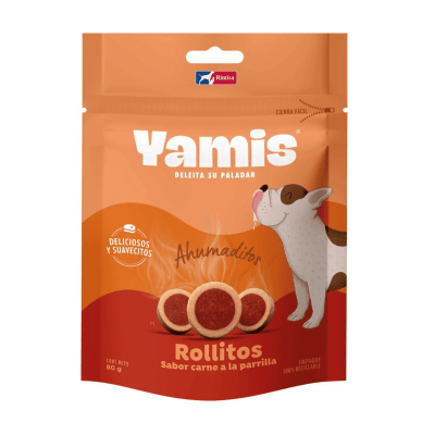 YAMIS TREATS AHUMADITOS ROLLITOS SABOR A CARNE A LA PARRILLA  90 G