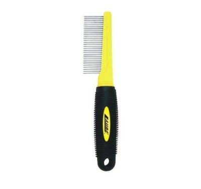 LAUBE PEINE DE METAL C/MANGO AMARILLO PLASTICO (29 DIENTE)1