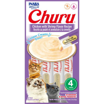 CHURU SABOR A POLLO CON CAMARON X 4 TUBOS (GATO)