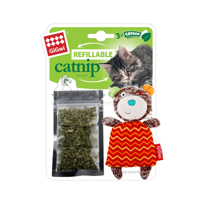  GIGWI 'REFILLABLE CATNIP' BEAR