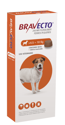 BRAVECTO TABLETA DE 4.5 KG A  10 KG (PERROS)