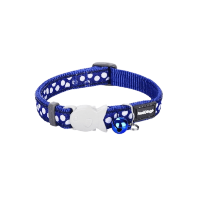 REDDINGO COLLAR GATO WHITE SPOTS ON NAVY1