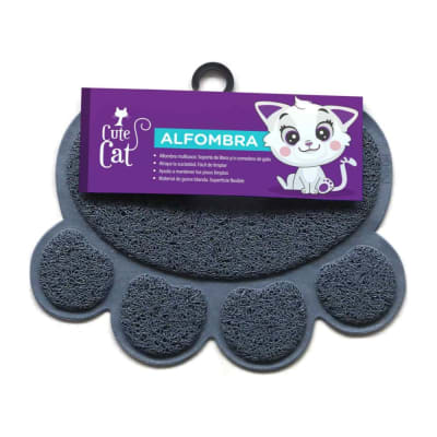 CUTE CAT ALFOMBRA - CARA DE GATO GRIS1