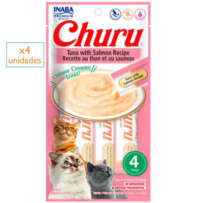 CHURU SABOR ATÚN CON SALMÓN X 4 TUBOS (GATO)