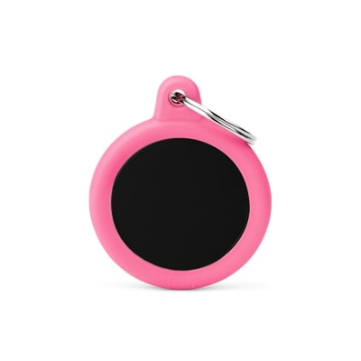 MY FAMILY HUSHTAG CIRCULAR ALUMINIO NEGRO GOMA ROSA