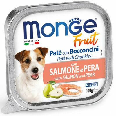 MONGE FRUIT SALMÓN Y PERA 100G (PERRO)1