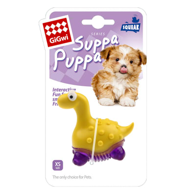 GIGWI SUPPA PUPPA DINO YELLOW / PURPLE